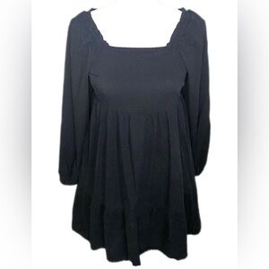 Universal Thread Black Textured Babydoll Dress Size XS